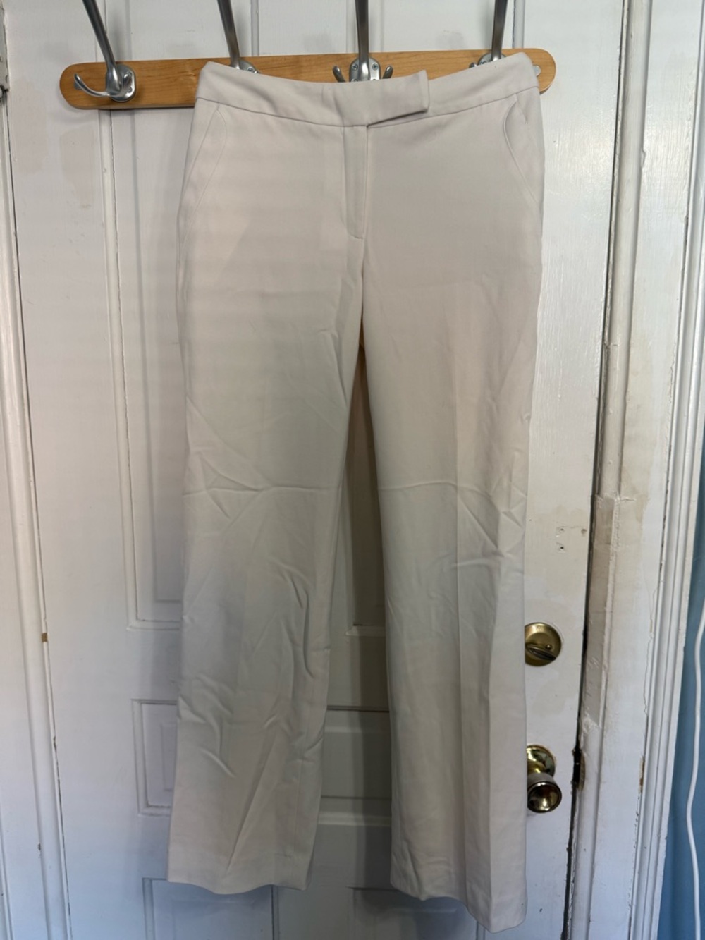 Rafaella Cream Straight-Leg Dress Trousers